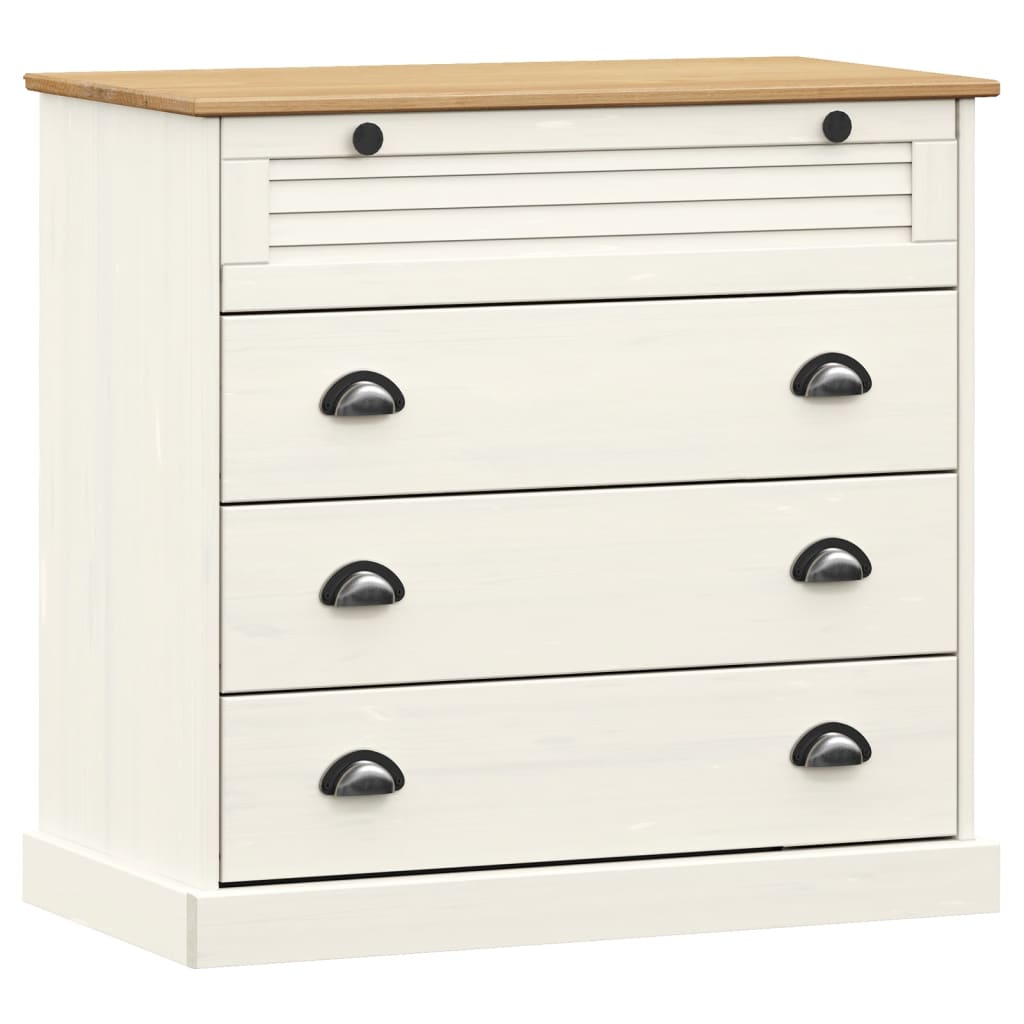 Highboard VIGO White 80x40x176 cm Solid Wood Pine