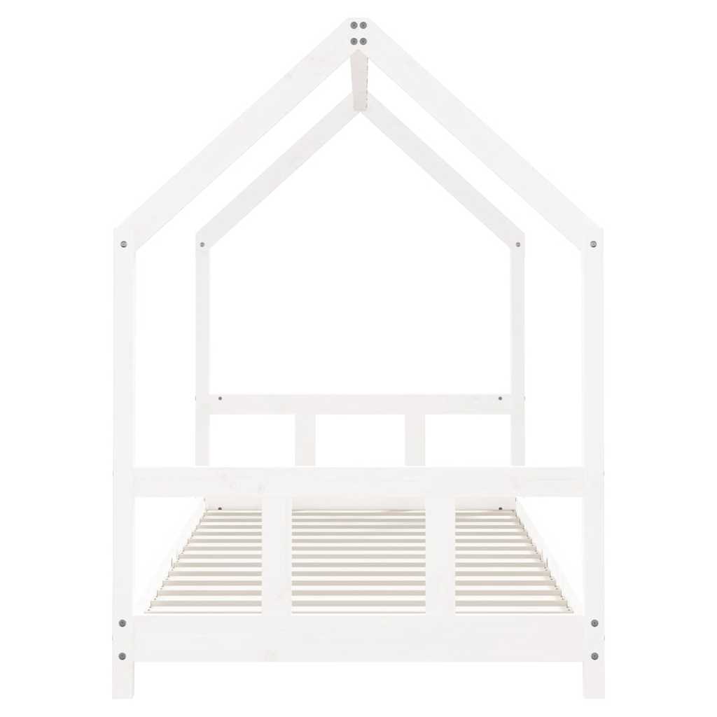 Kids Bed Frame White 90x200 cm Solid Wood Pine