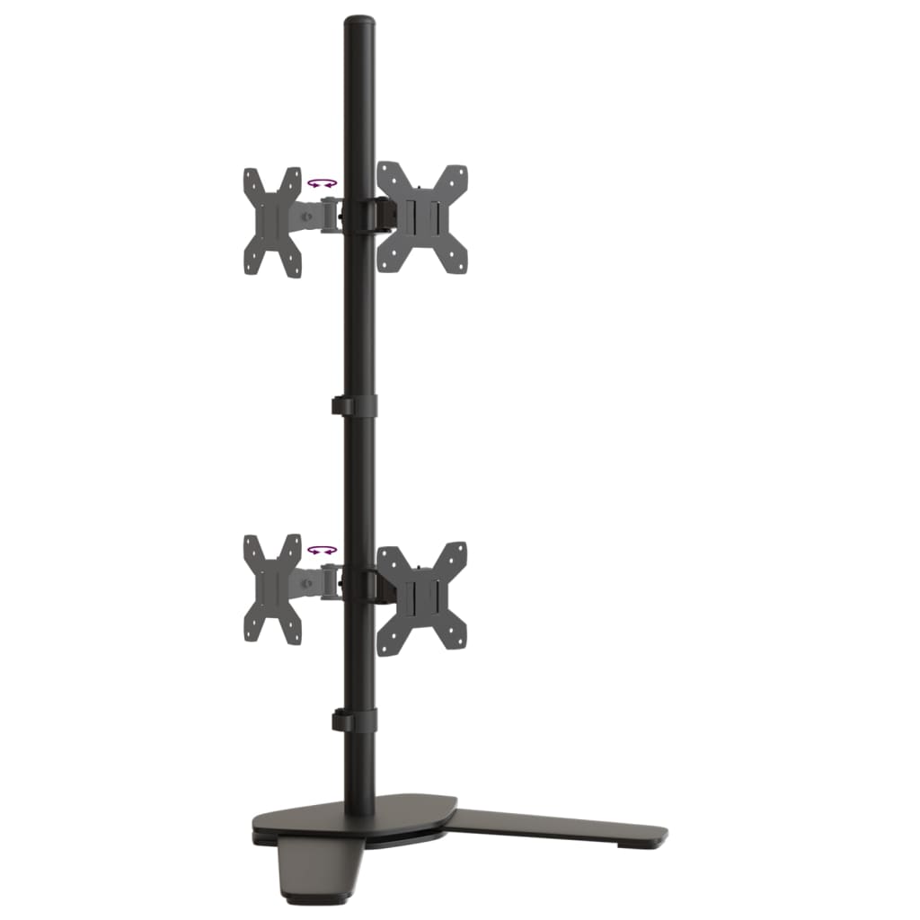 vidaXL Dual Monitor Stand Black Steel VESA 75/100 mm