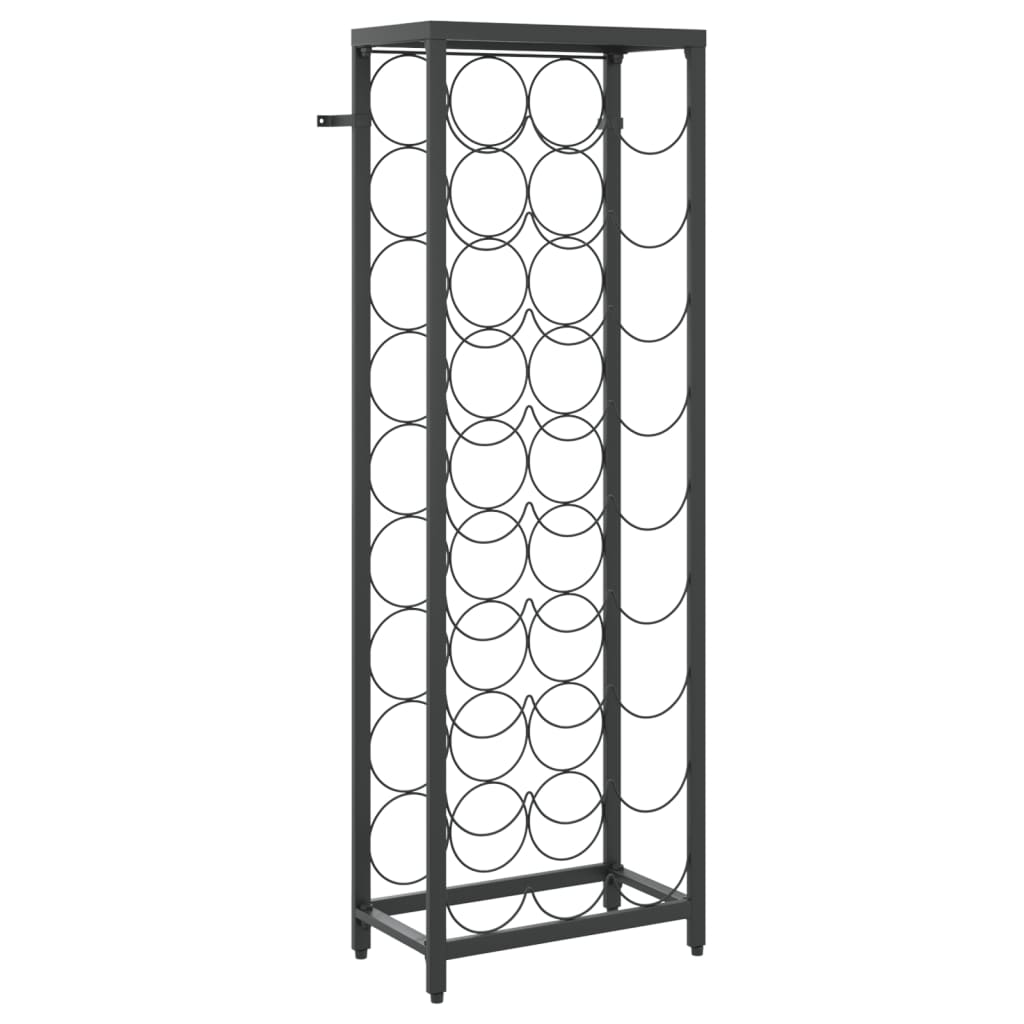 vidaXL Wine Rack for 27 Bottles Black 34x18x100 cm Wrought Iron