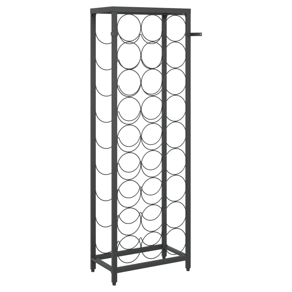 vidaXL Wine Rack for 27 Bottles Black 34x18x100 cm Wrought Iron