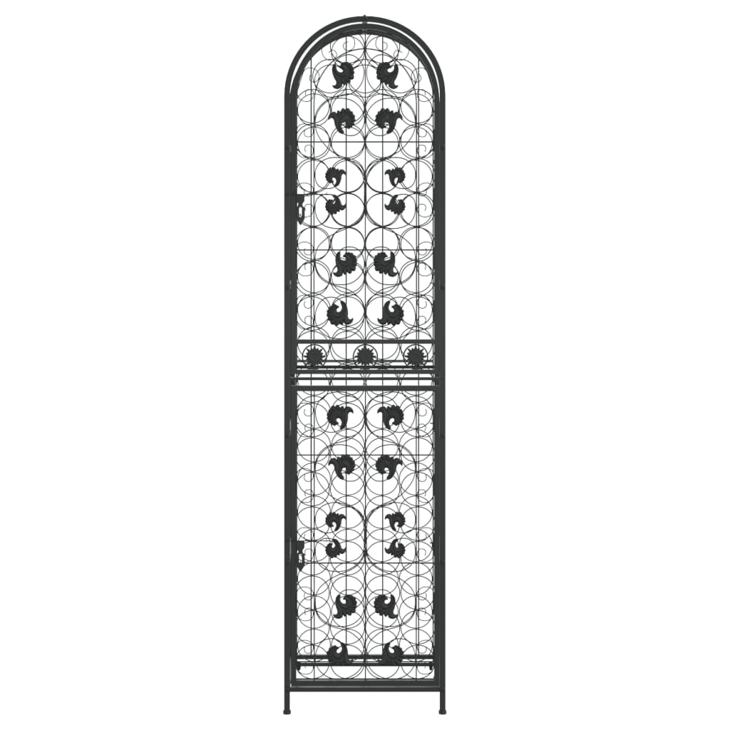 Wine Rack for 73 Bottles Black 45x36x200 cm Wrought Iron