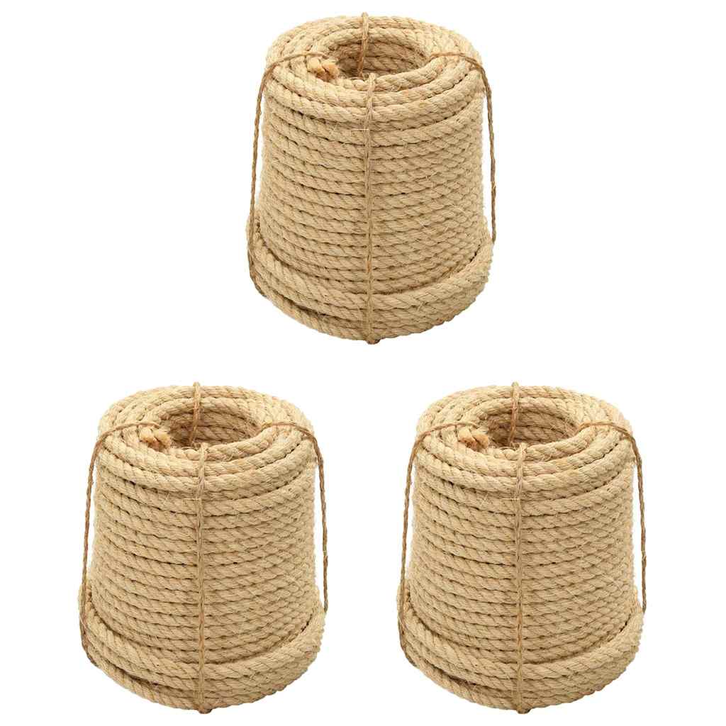 vidaXL Sisal Ropes 3 pcs 14 mm