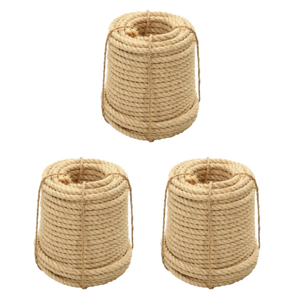 vidaXL Sisal Ropes 3 pcs 20 mm