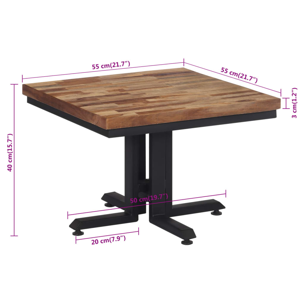 vidaXL Coffee Table 55x55x40 cm Solid Reclaimed Teak