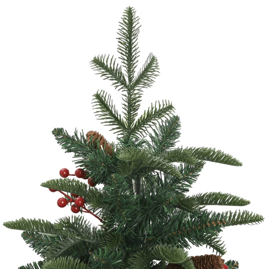 vidaXL Artificial Hinged Christmas Tree with Cones and Berries 120 cm