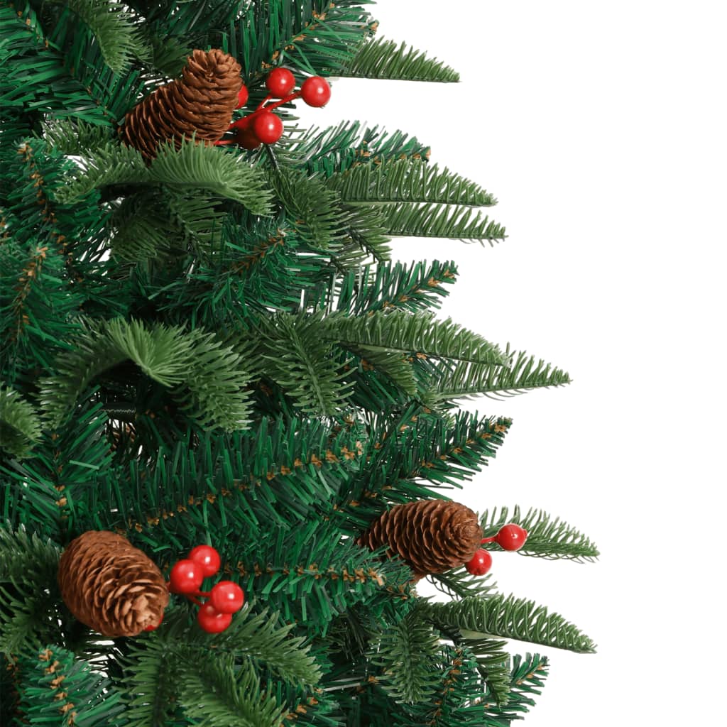 vidaXL Artificial Hinged Christmas Tree with Cones and Berries 120 cm