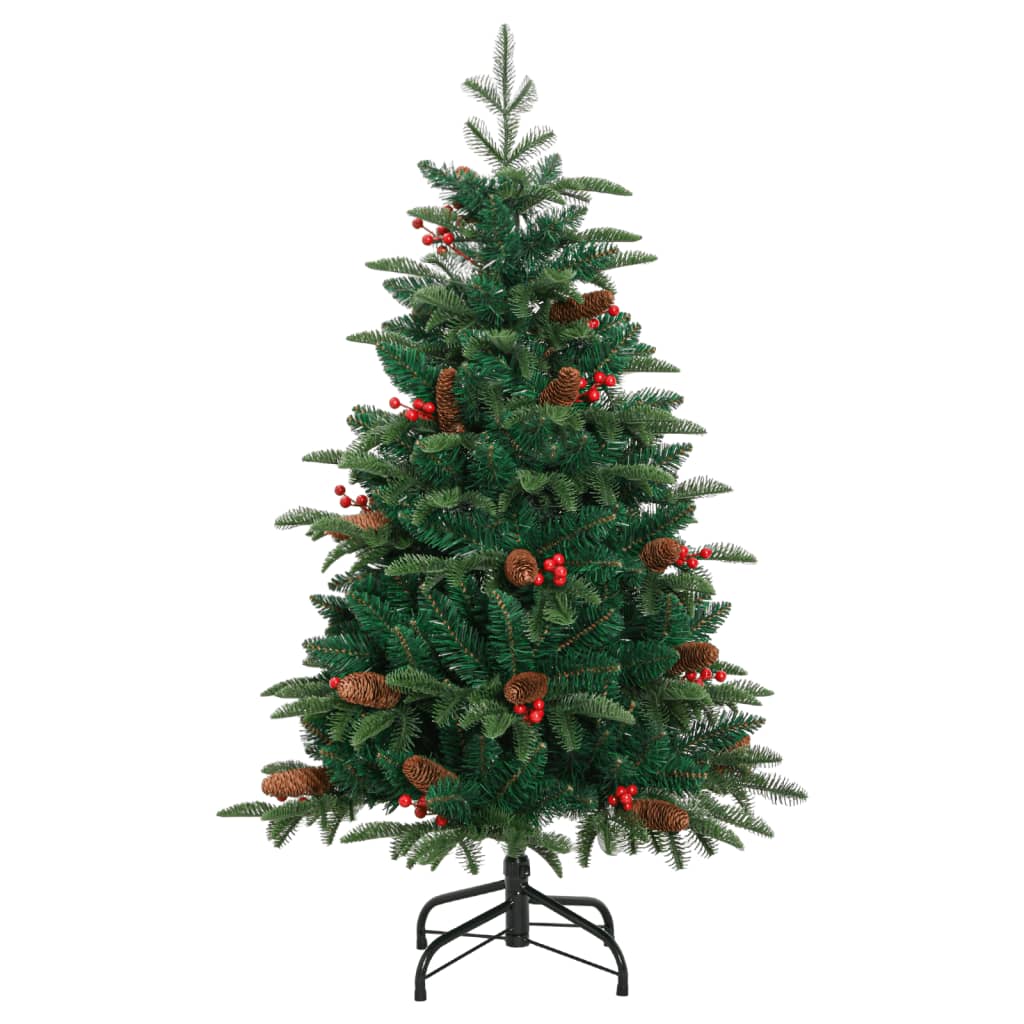 vidaXL Artificial Hinged Christmas Tree with Cones and Berries 150 cm