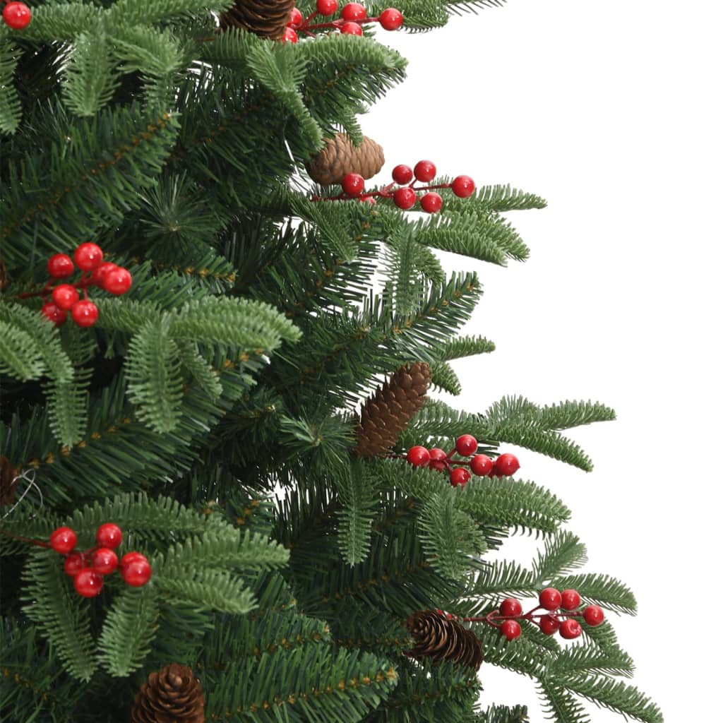 vidaXL Artificial Hinged Christmas Tree with Cones and Berries 180 cm