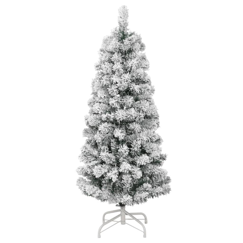 vidaXL Artificial Hinged Christmas Tree with Flocked Snow 120 cm