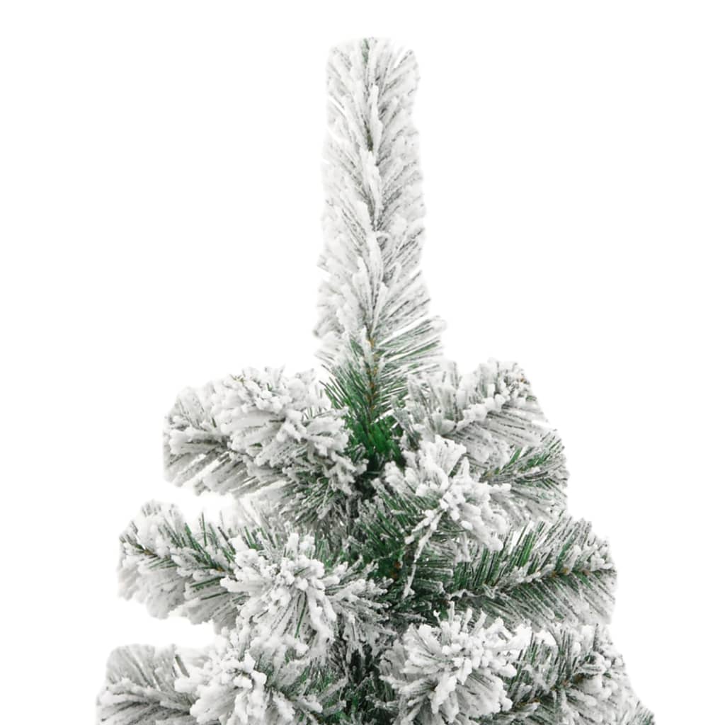 vidaXL Artificial Hinged Christmas Tree with Flocked Snow 210 cm