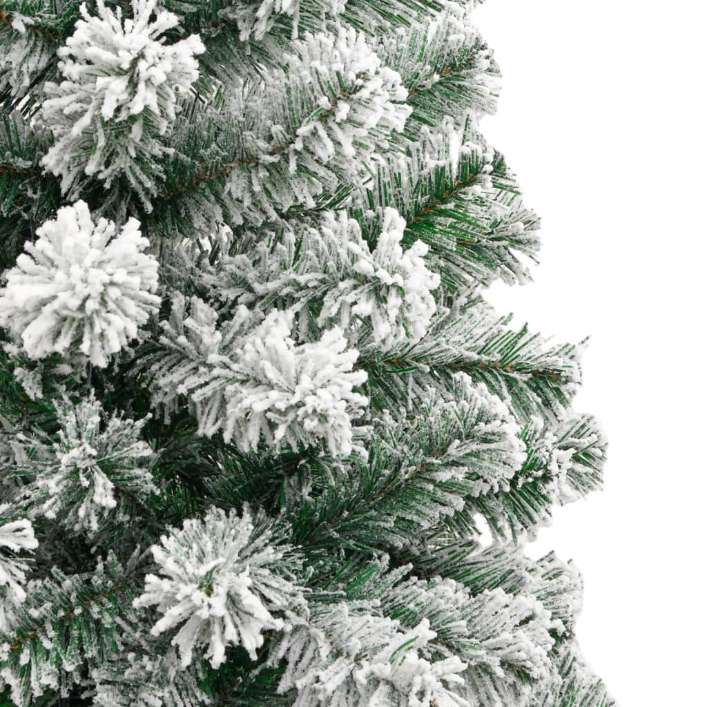 vidaXL Artificial Hinged Christmas Tree with Flocked Snow 210 cm