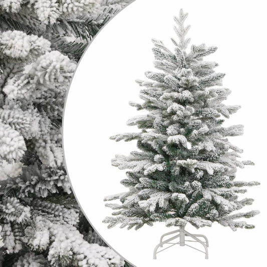 vidaXL Artificial Hinged Christmas Tree with Flocked Snow 120 cm