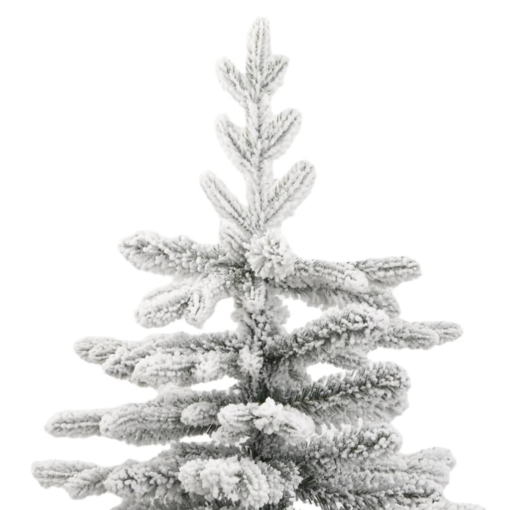 vidaXL Artificial Hinged Christmas Tree with Flocked Snow 210 cm