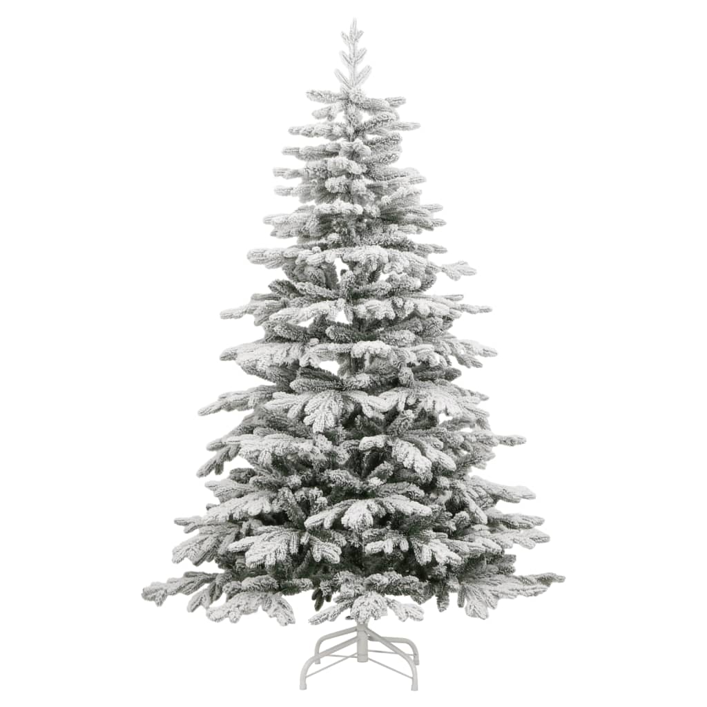 vidaXL Artificial Hinged Christmas Tree with Flocked Snow 240 cm