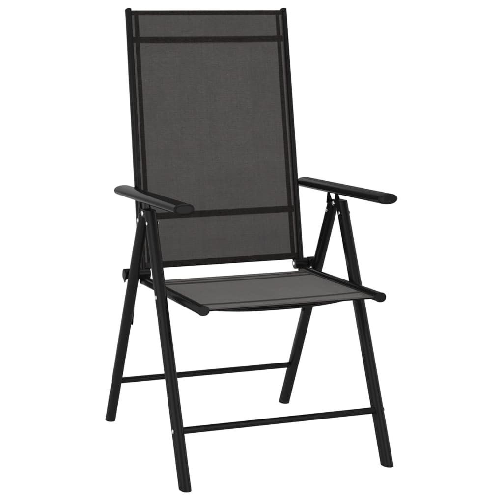 Garden Dining Set | Black | Powder-coated aluminium, WPC, Textilene