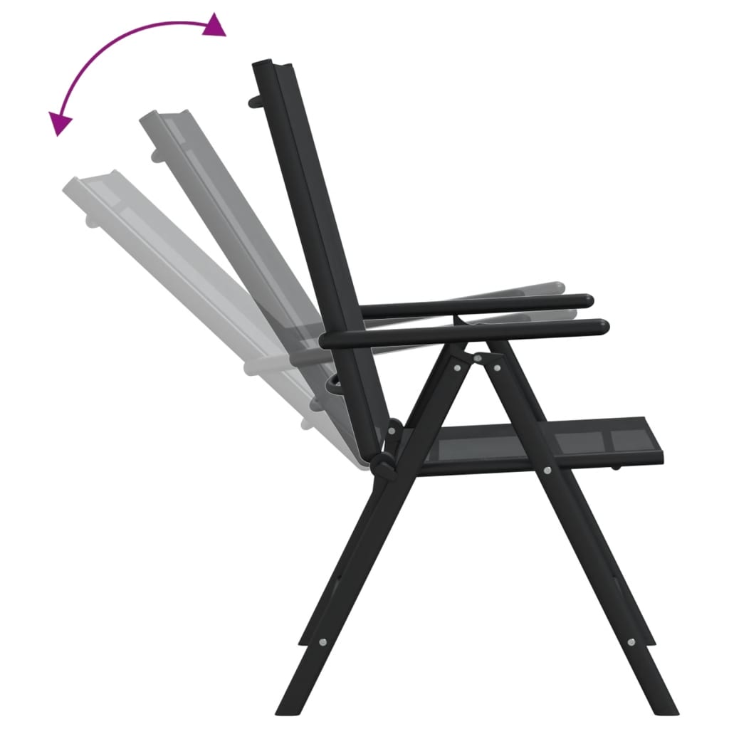 Garden Dining Set | Black | Powder-coated aluminium, WPC, Textilene