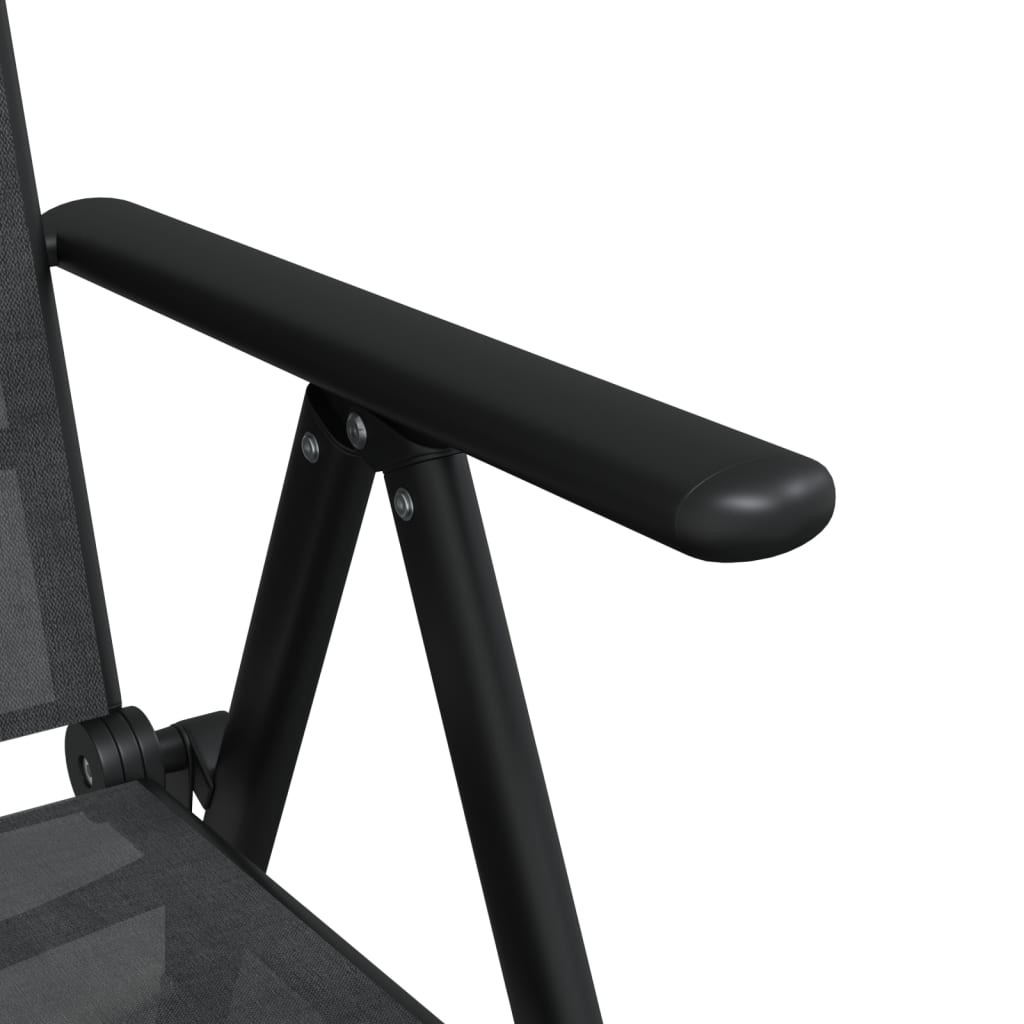 Garden Dining Set | Black | Powder-coated aluminium, WPC, Textilene
