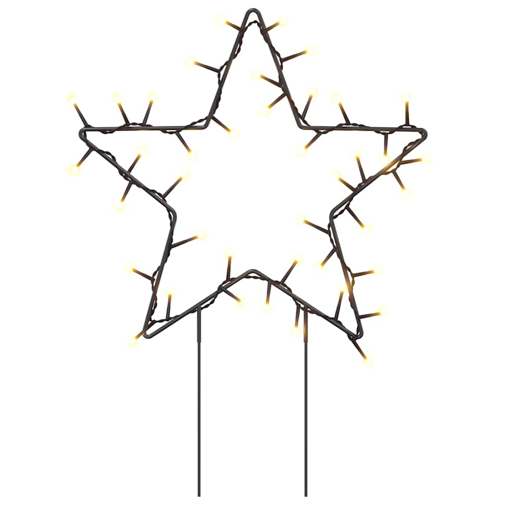 Christmas Light Decorations with Spikes 3 pcs Star 50 LEDs 29cm