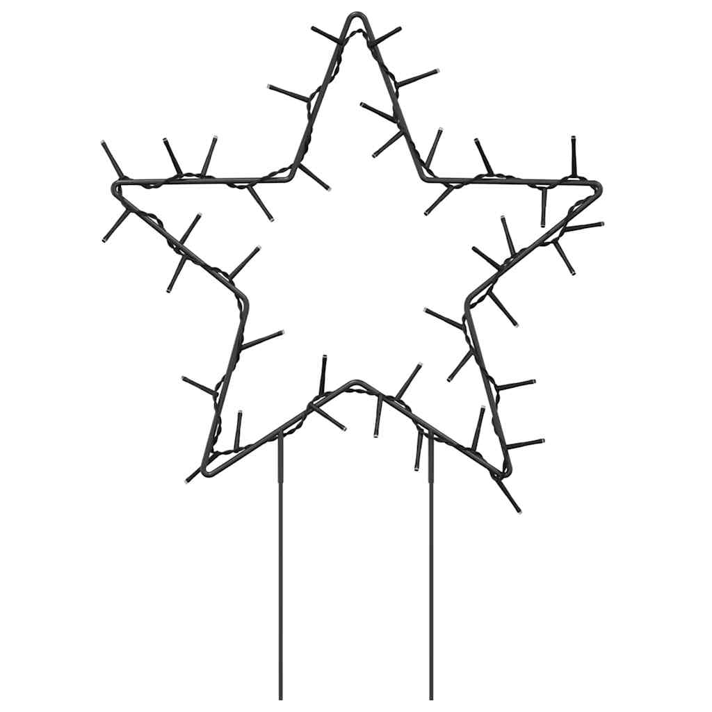 Christmas Light Decorations with Spikes 3 pcs Star 50 LEDs 29cm