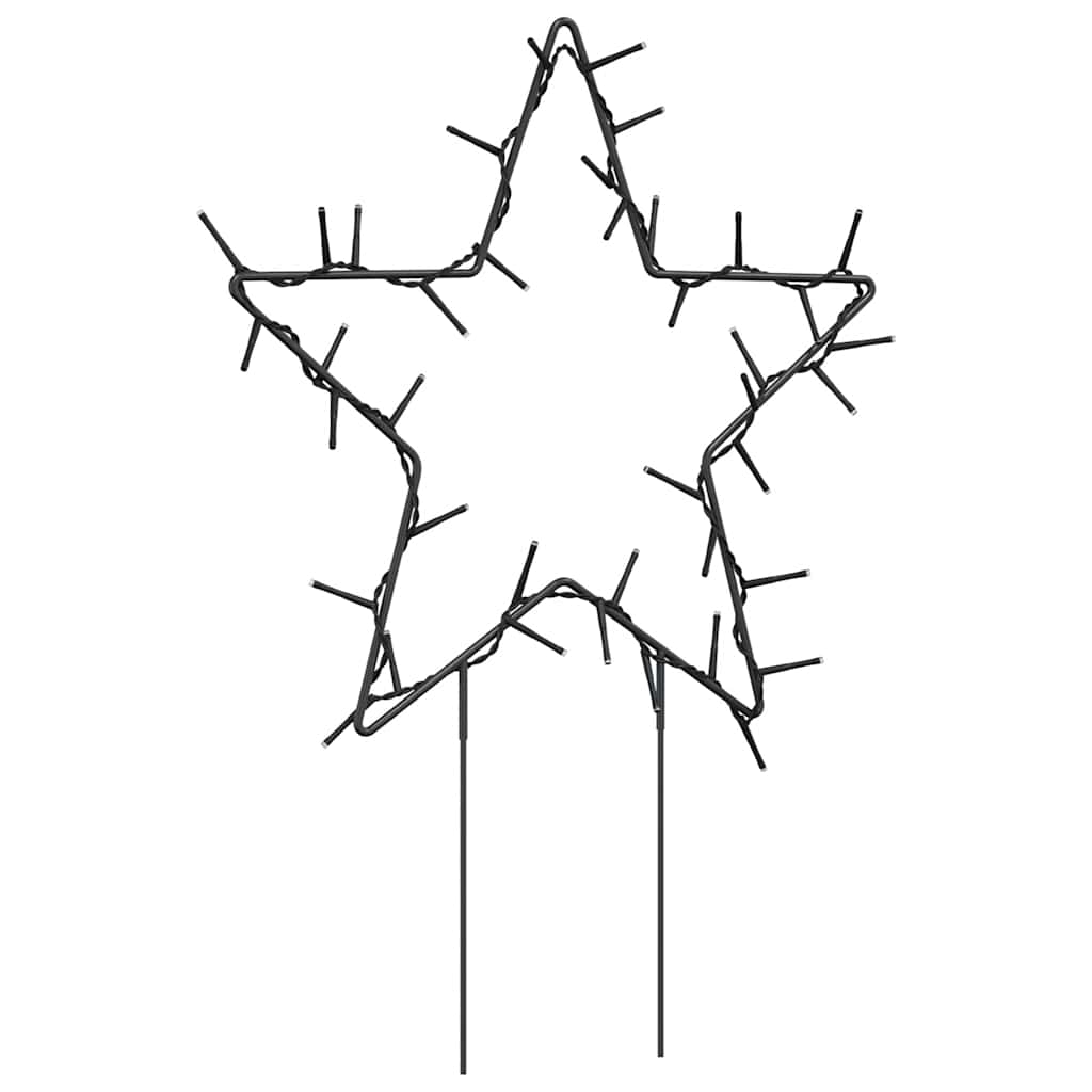 Christmas Light Decorations with Spikes 3 pcs Star 50 LEDs 29cm