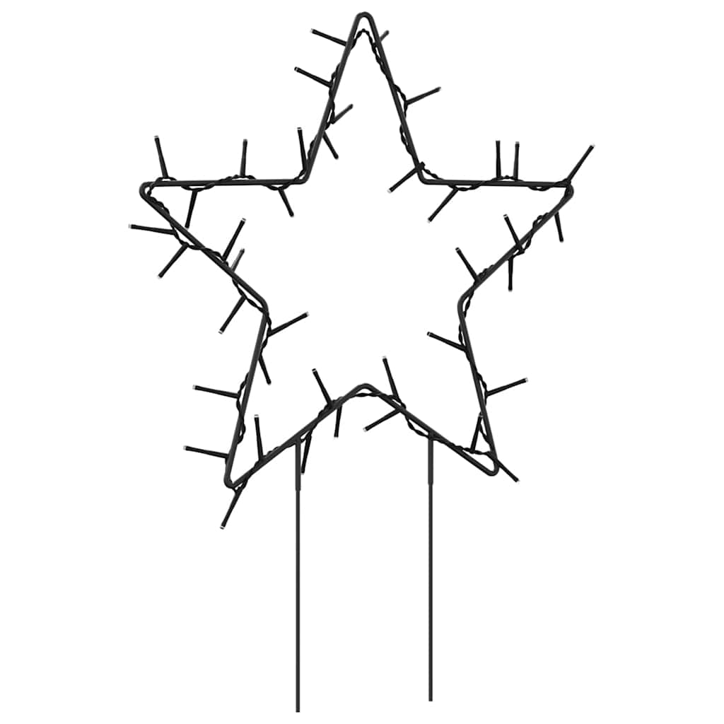 Christmas Light Decorations with Spikes 3 pcs Star 50 LEDs 29cm
