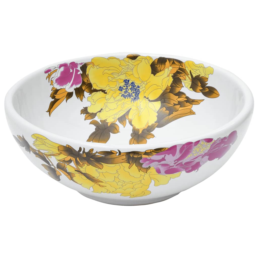 vidaXL Countertop Basin Multicolour Round Φ41x14 cm Ceramic