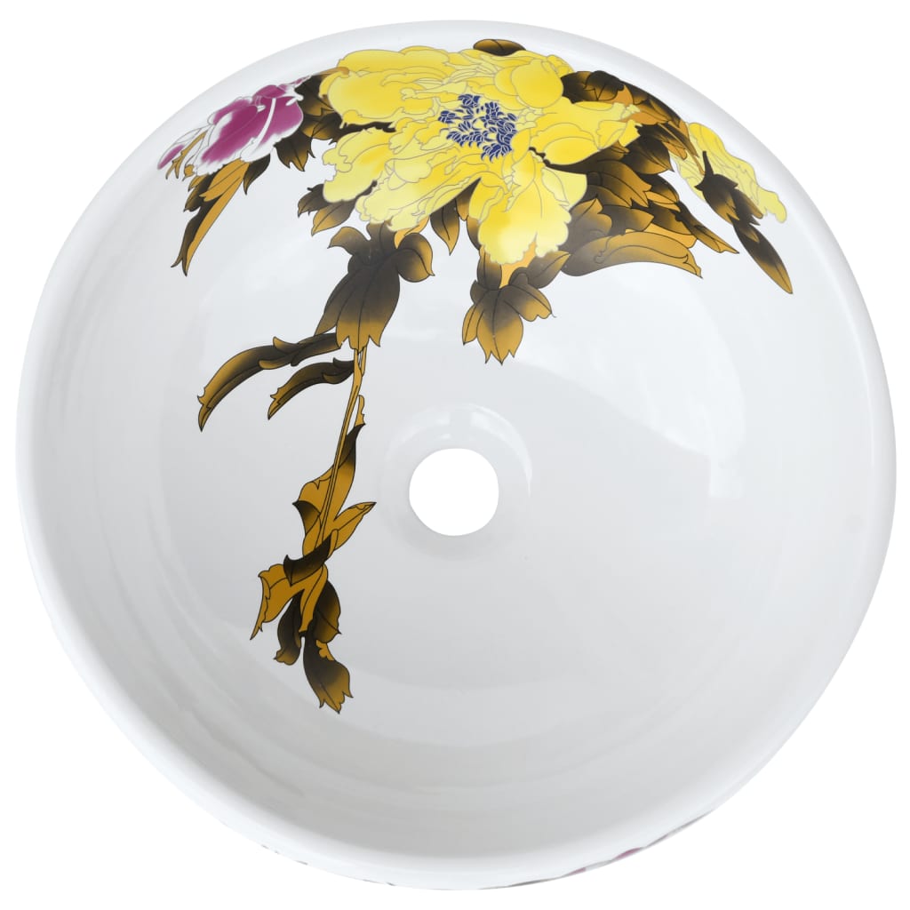 vidaXL Countertop Basin Multicolour Round Φ41x14 cm Ceramic