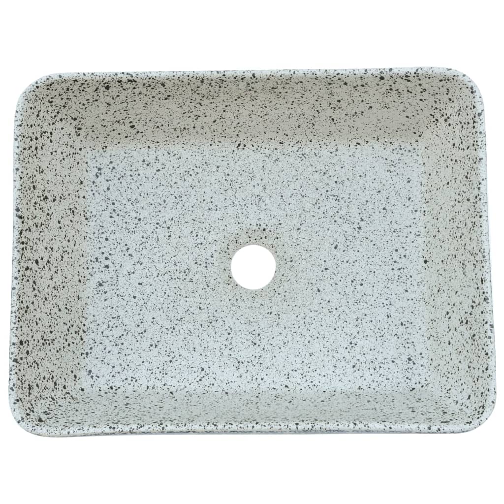 vidaXL Countertop Basin Grey and Blue Rectangular 46x35.5x13 cm Ceramic