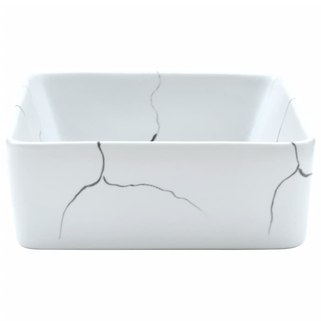 Countertop Basin White Rectangular 46x35.5x13 cm Ceramic
