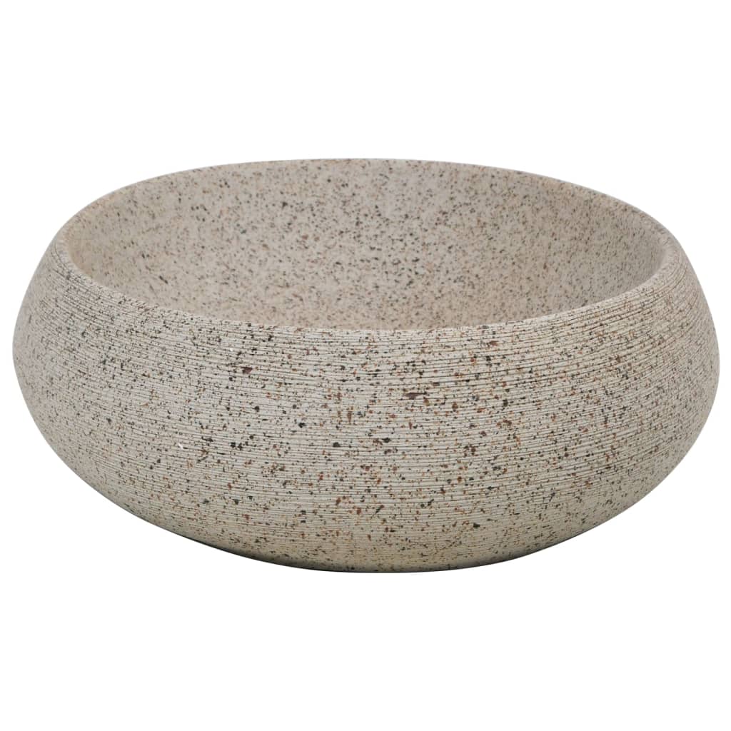 vidaXL Countertop Basin Sand Oval 59x40x15 cm Ceramic