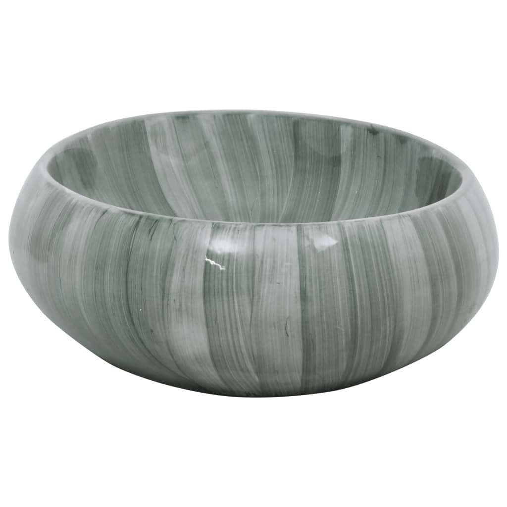 vidaXL Countertop Basin Green Oval 59x40x15 cm Ceramic