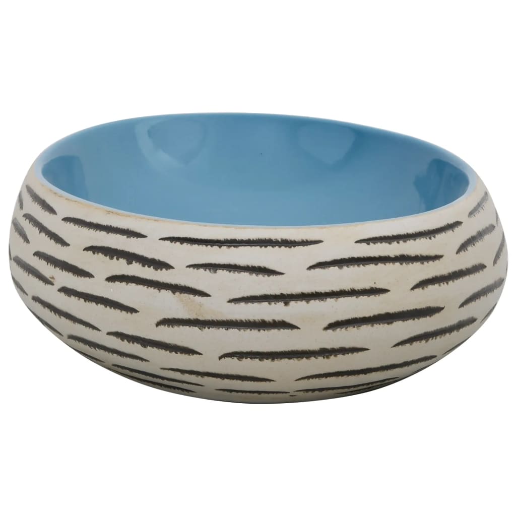 vidaXL Countertop Basin Multicolour Oval 59x40x15 cm Ceramic