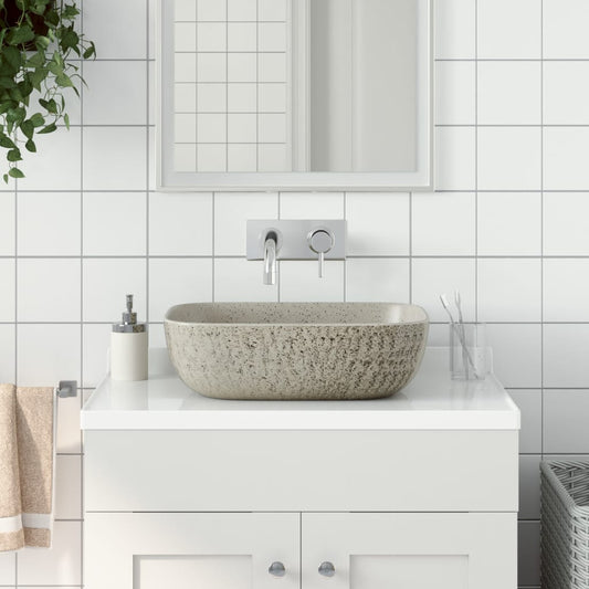 Countertop Basin Grey Rectangular 48x37,5x13,5 cm Ceramic