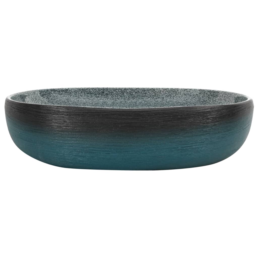 vidaXL Countertop Basin Turquoise Oval 59x40x14 cm Ceramic