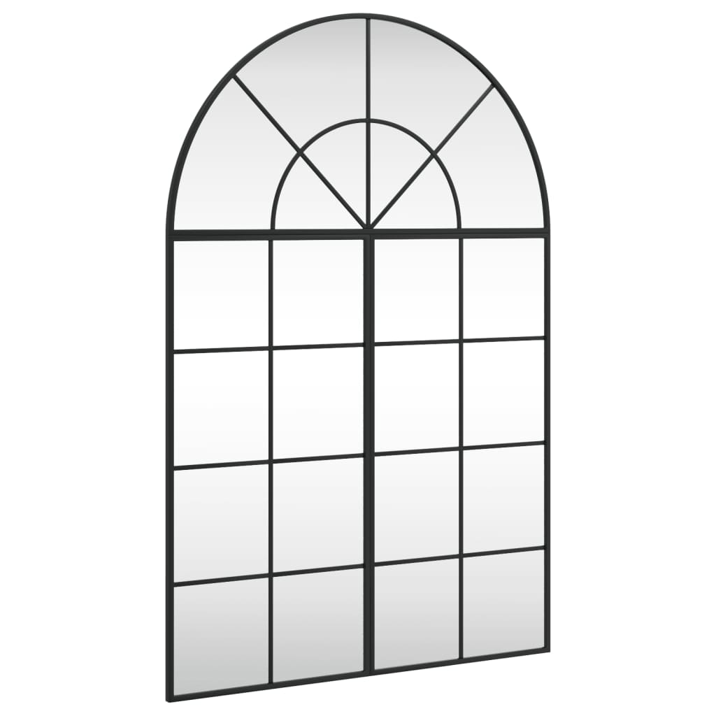 vidaXL Wall Mirror Black 80x120 cm Arch Iron