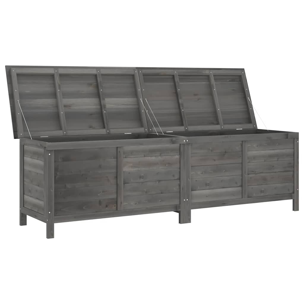 Garden Storage Box Anthracite 198,5x50x56,5 cm Solid Wood Fir