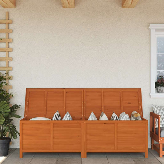 Garden Storage Box Brown 198.5x50x56.5 cm Solid Wood Fir