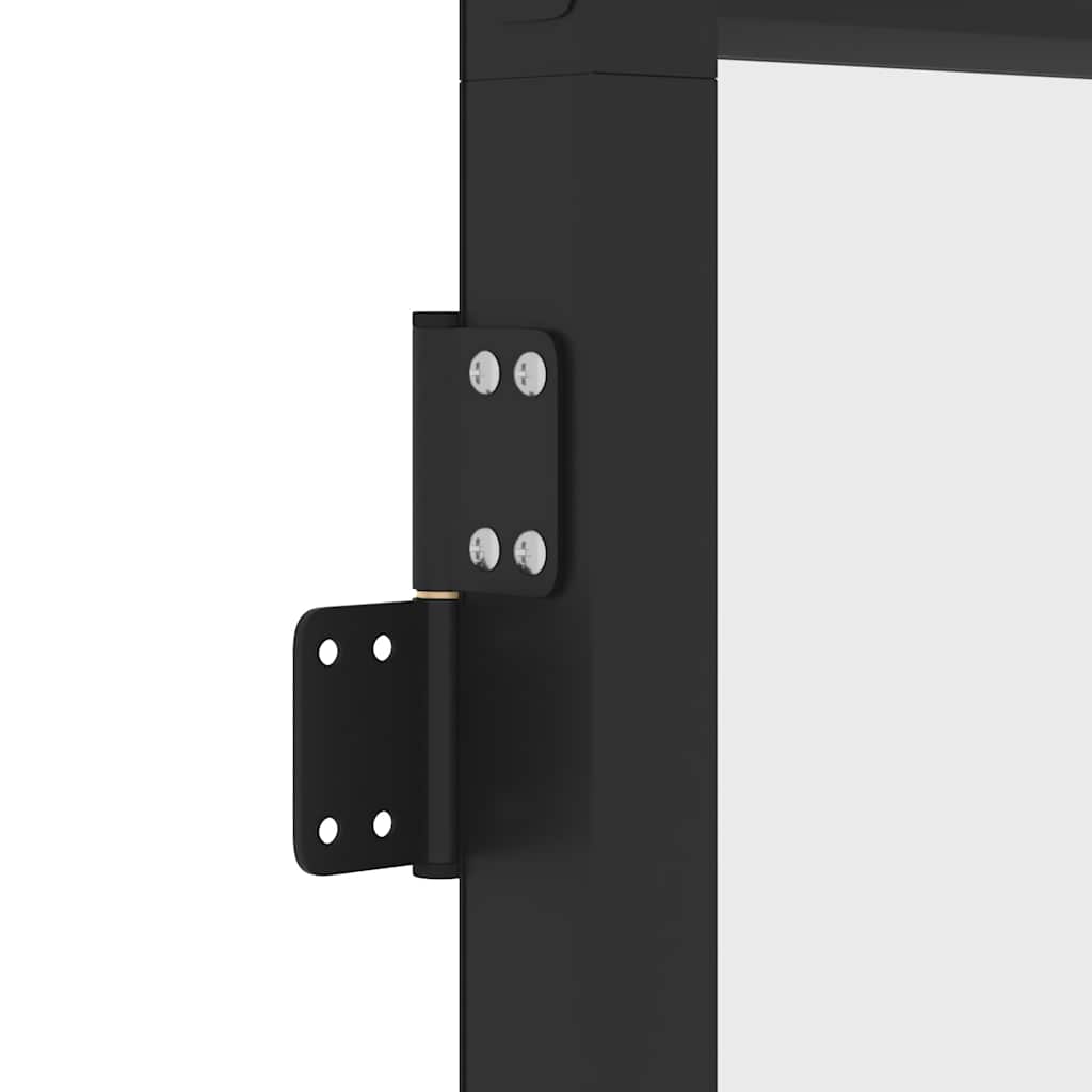 Interior Door Slim Black 93x201,5 cm Tempered Glass and Aluminium