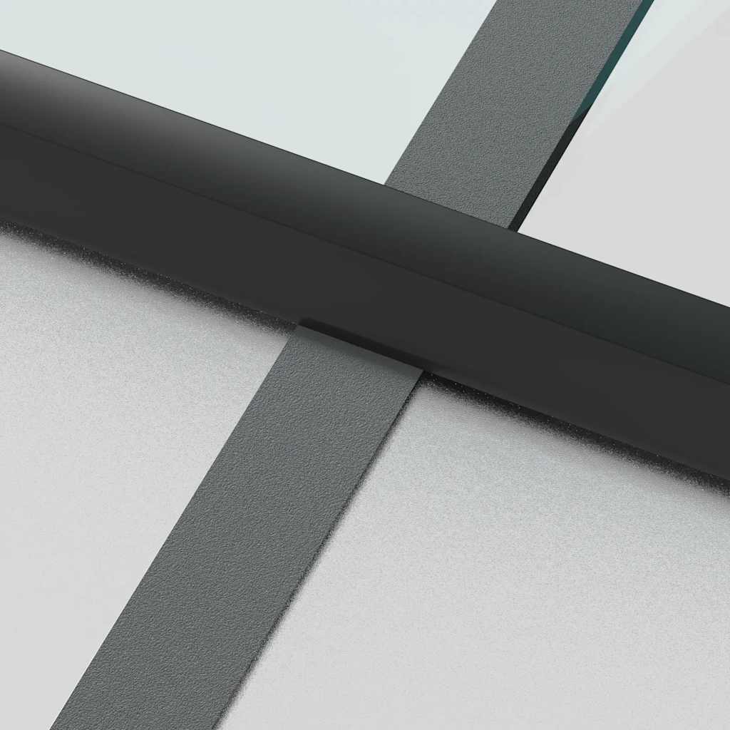 Interior Door Slim Black 93x201.5 cm Tempered Glass and Aluminium
