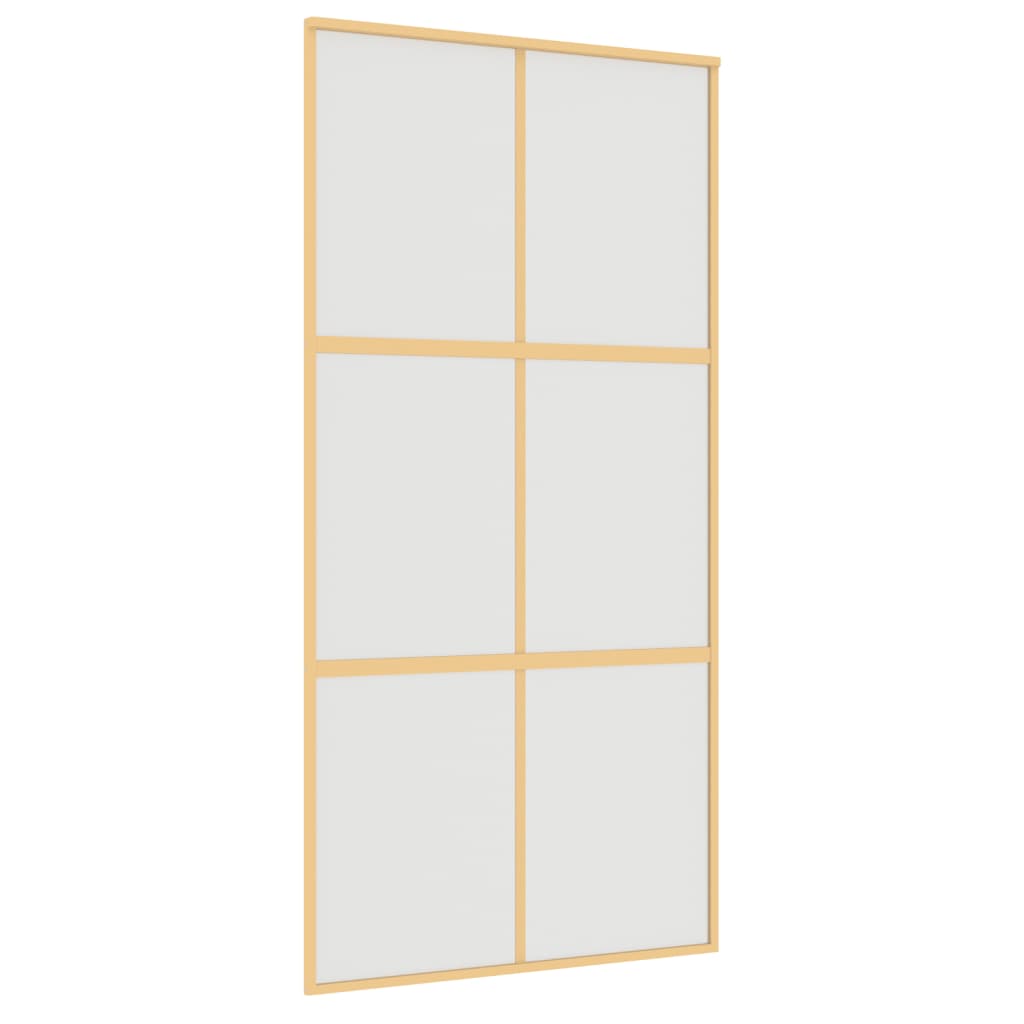 vidaXL Sliding Door Gold 102.5x205 cm Frosted ESG Glass and Aluminium