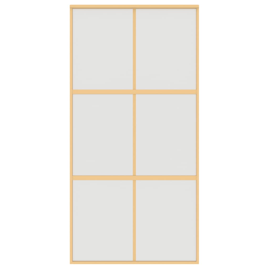 vidaXL Sliding Door Gold 102.5x205 cm Frosted ESG Glass and Aluminium