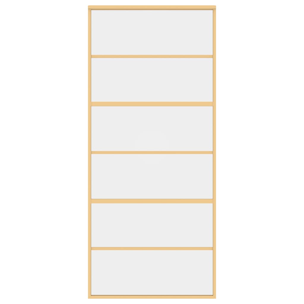 Sliding Door Gold 90x205 cm Clear ESG Glass and Aluminium