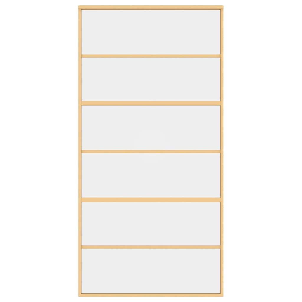 Sliding Door Gold 102.5x205 cm Clear ESG Glass and Aluminium