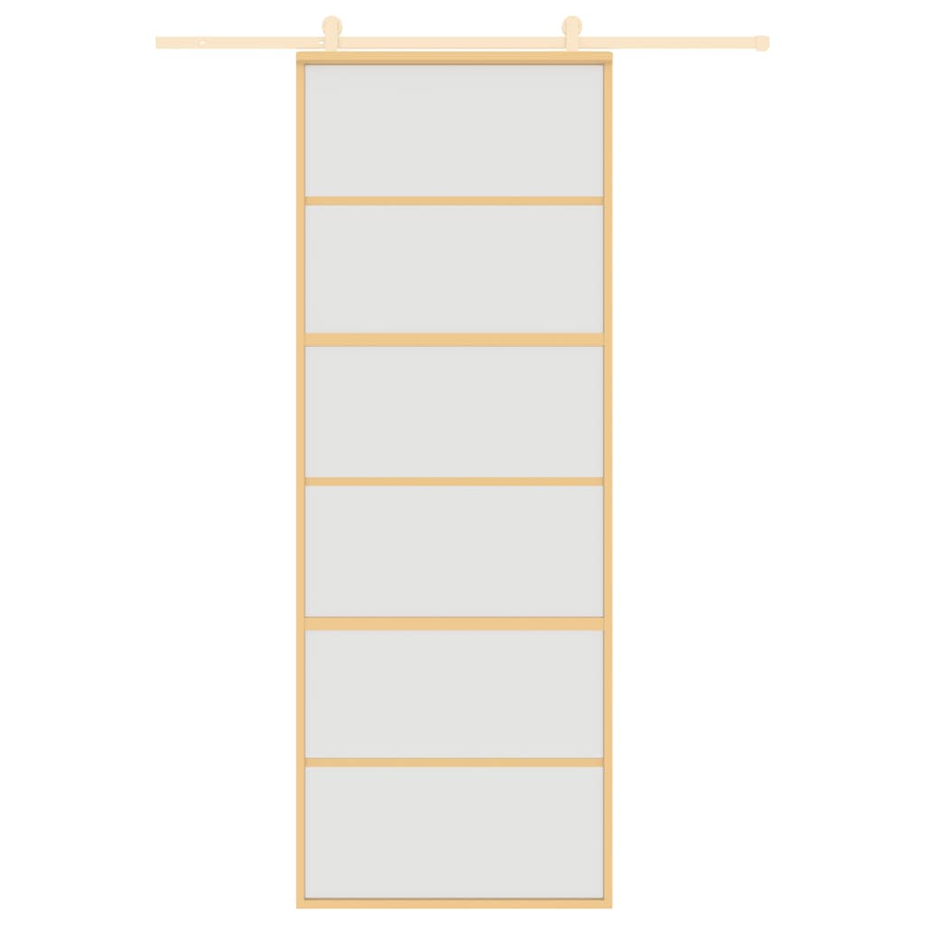 Sliding Door Gold 76x205 cm Frosted ESG Glass and Aluminium