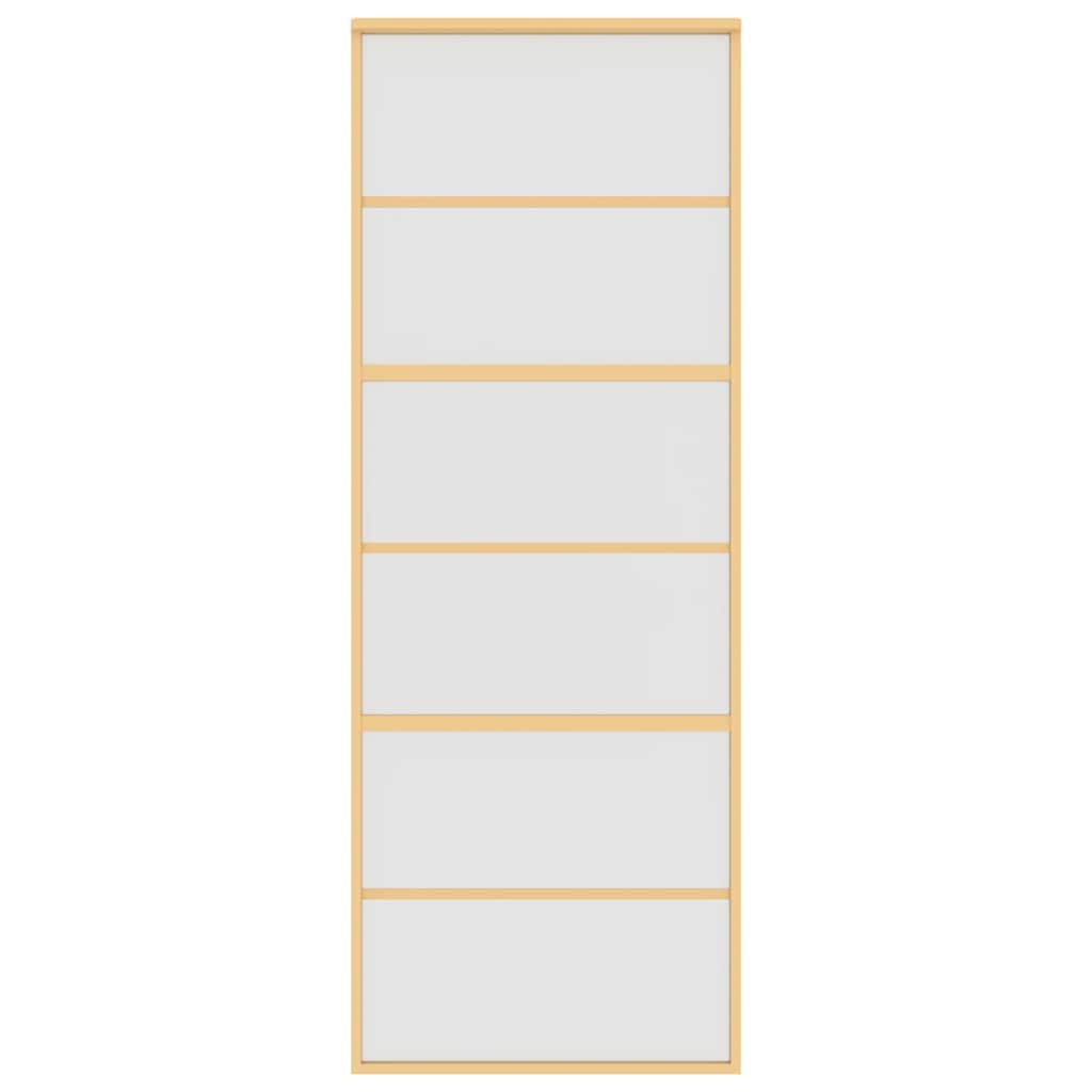 Sliding Door Gold 76x205 cm Frosted ESG Glass and Aluminium