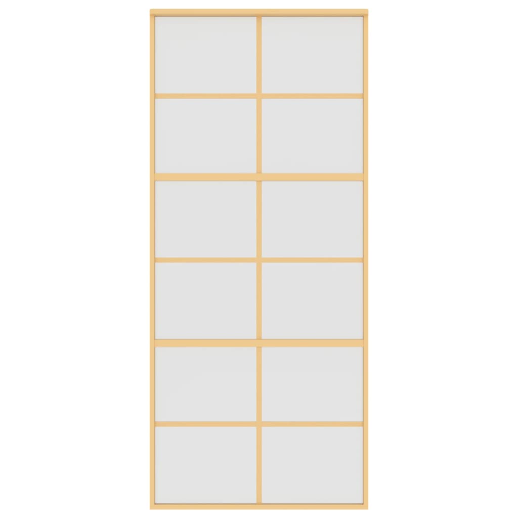 Sliding Door Gold 90x205 cm Frosted ESG Glass and Aluminium