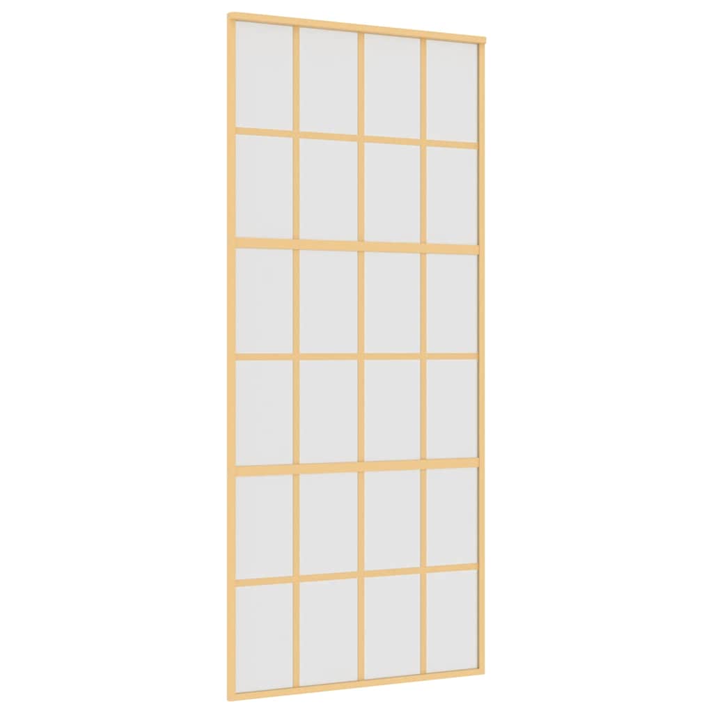 Sliding Door Gold 90x205 cm Frosted ESG Glass and Aluminium