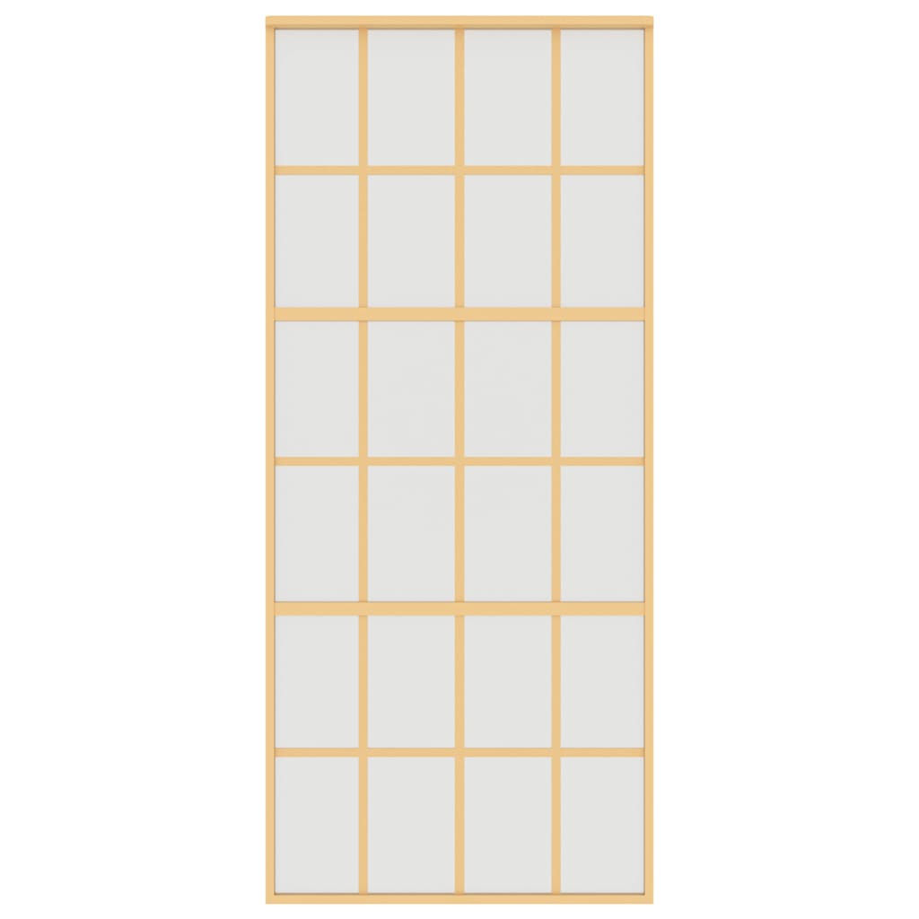 Sliding Door Gold 90x205 cm Frosted ESG Glass and Aluminium