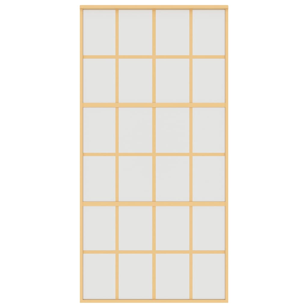 Sliding Door Gold 102.5x205 cm Frosted ESG Glass and Aluminium